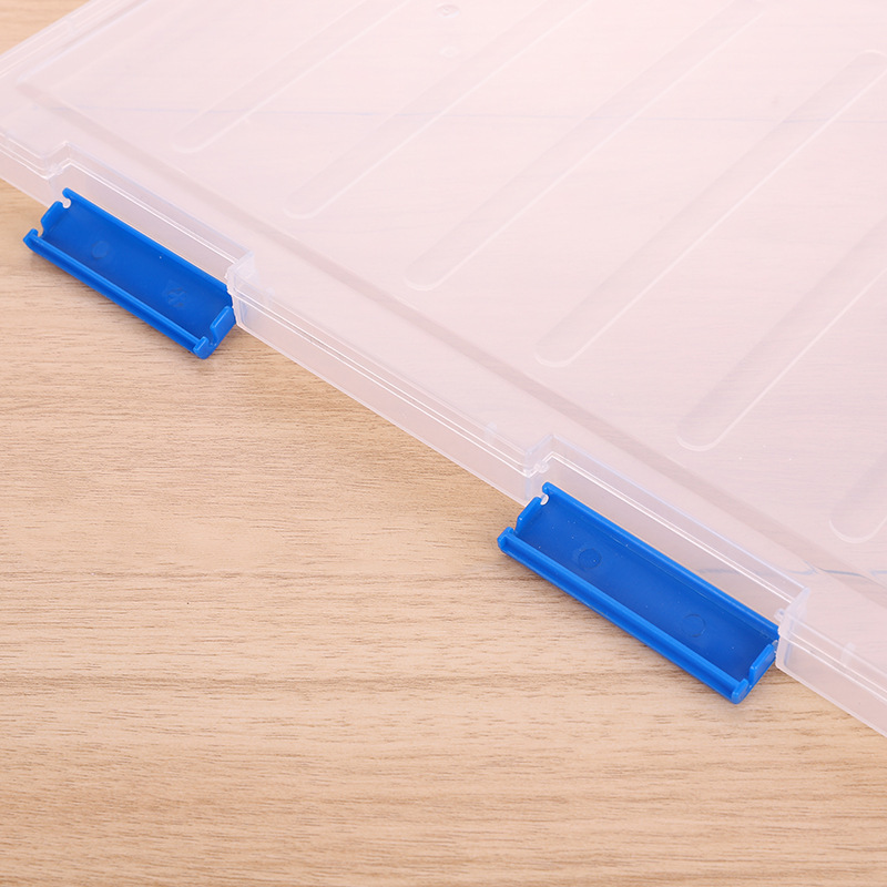 Caja de materiales de plástico PP de manicura gruesa Caja de almacenamiento de papel de prueba de escritorio Caja de almacenamiento de accesorios portátiles transparentes Caja de almacenamiento de frijoles