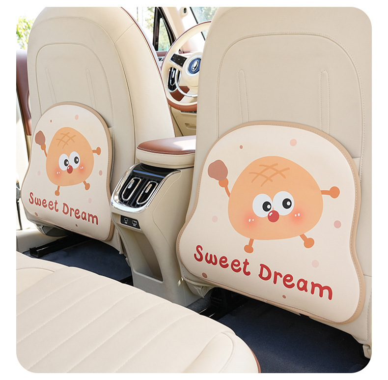 Toast Cheese Car Anti-Kick Pad Three-Dimensional Leather Easy-To-Clean Seat Back Anti-Dirty Pad Cartoon Cute Car Anti-Kick Pad