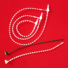 透明珍珠子母扣黑色珠链吊牌绳塑料挂绳珠带手穿针可收缩1000条