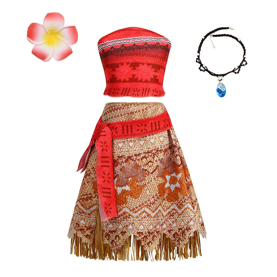 Юбка из травы Моаны, комплект из двух предметов, одежда для косплея Моаны, хит продаж, доставка цельного предмета