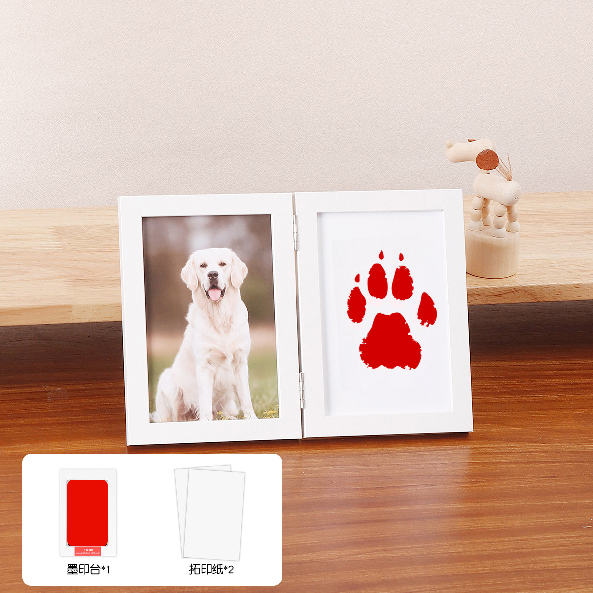 White frame (1 red ink pad + 2 rubbing papers)