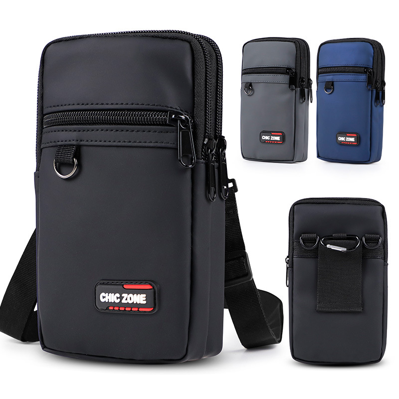 Factory Wholesale New Multifunctional Pu Waist Bag Men's Belt Mobile Phone Bag Outdoor Carabiner Running Mobile Phone Bag