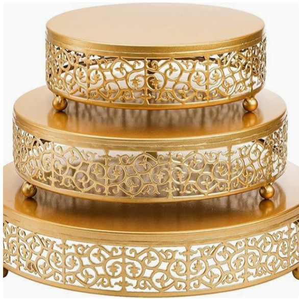 Espejo cruzado europeo creativo dorado hueco soporte para pasteles, cuentas de hierro, accesorios de boda, mesa de postres, decoración, soporte para pasteles de dim sum image 4
