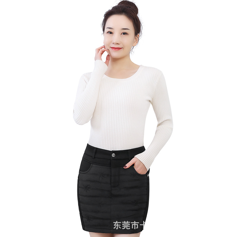 Юбка, штаны, удерживающая тепло мини-юбка, высокая талия, большой размер Юбка, штаны, удерживающая тепло мини-юбка, высокая талия, большой размер