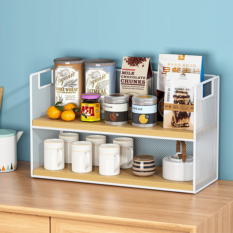 Organizador de Mesa de Madera Sólida Multifuncional para Comedor
