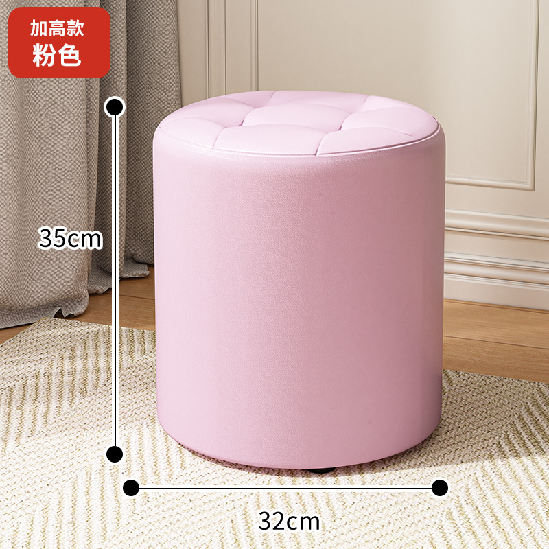 小さい腰掛けの家庭用の腰掛けのネットの赤い低い腰掛けの丸い腰掛けの皮の腰掛けの足掛けの簡単な客間のお茶の腰掛けの入り口は靴の腰掛けを交換します。|undefined