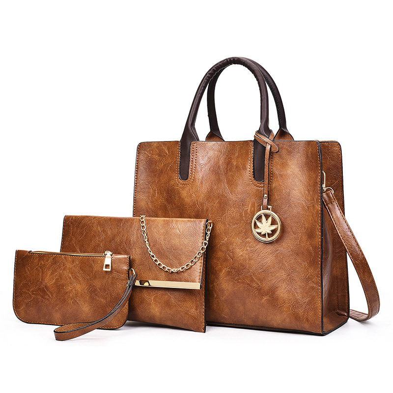 Large Capacity Women's Bag New Arrival Mother and Mother Bag European and American Big Bag Multi-Piece Set Fashionable Simple Shoulder Bag