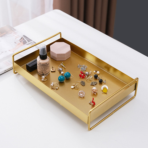 Metal tray Nordic style INS decor storage tray fruit plate Desk living room coffee table decor Light luxury style decoration