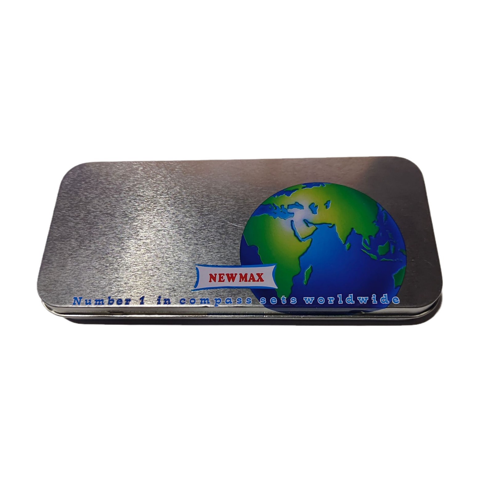 Papelería transfronteriza caja de estaño conjunto de brújulas estudiantes 9 piezas conjunto de brújulas triangular medidor de ángulo pequeña regla recta