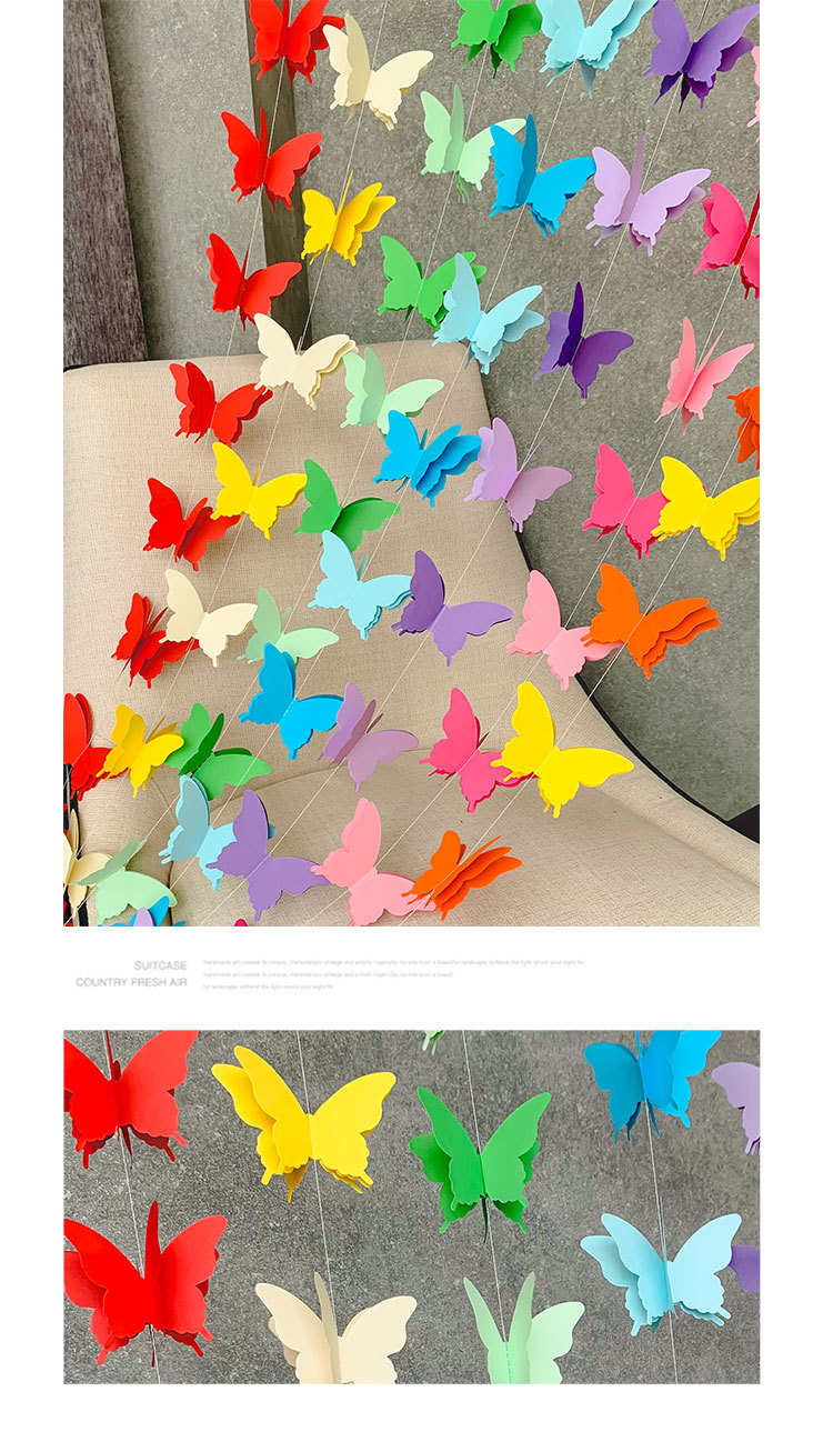 25g Weight Colored Ribbons Event & Party Supplies Butterfly-shaped Paper String Garland Birthday Party Decoration Balloon Tassel Pendant