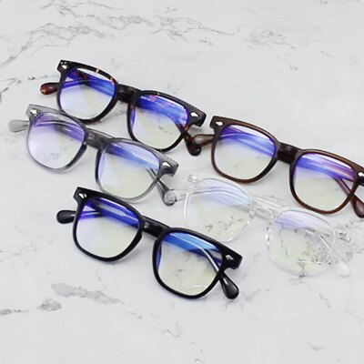 new pattern fashion Retro black frame myopia glasses face without makeup Show thin Blue light Plain glasses