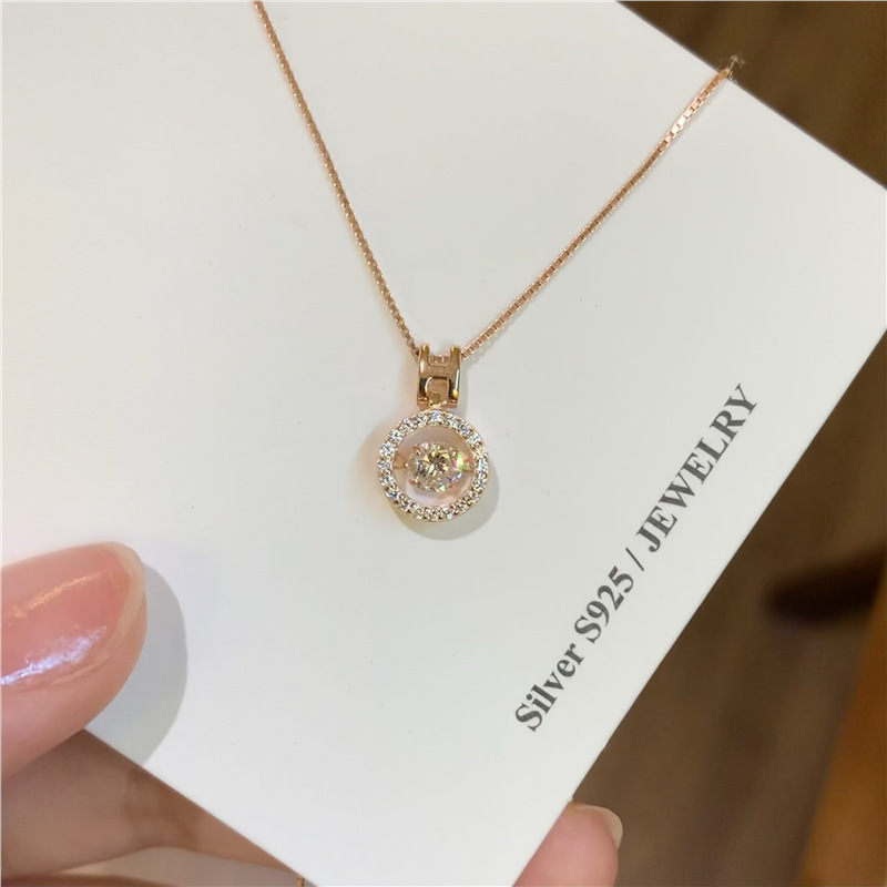 跳动的心玫瑰金锁骨链新款显白高级轻奢礼物温柔气质女款项链代发|undefined