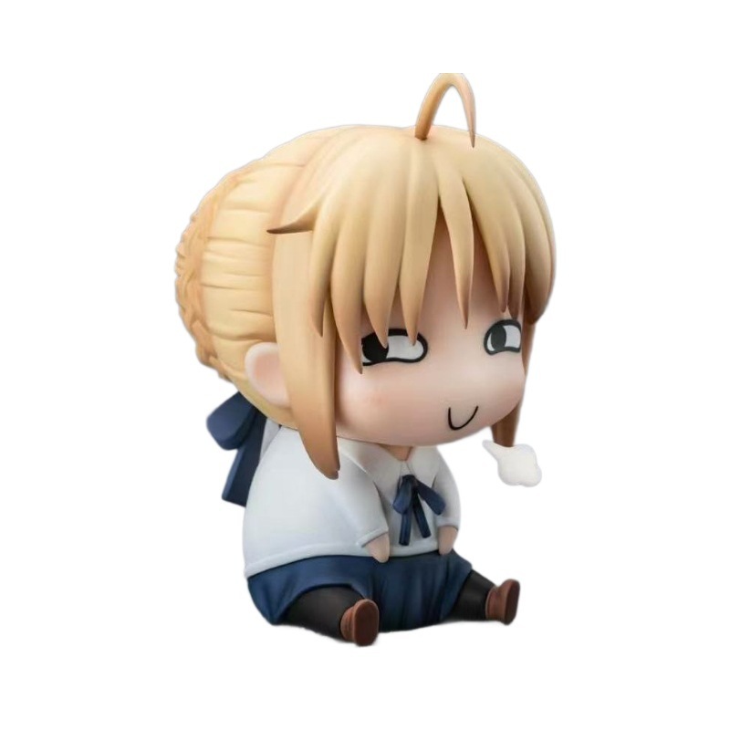 Qバージョン 座り姿勢 セイバー 面白い顔 Fate/stay night UBW セイバー 二次元フィギュア オーナメント Qバージョン|undefined