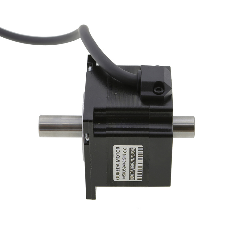 57空心轴步进电机 双轴 NEMA23  0.78 Nm 2.0A 57x57x45mm 57中空