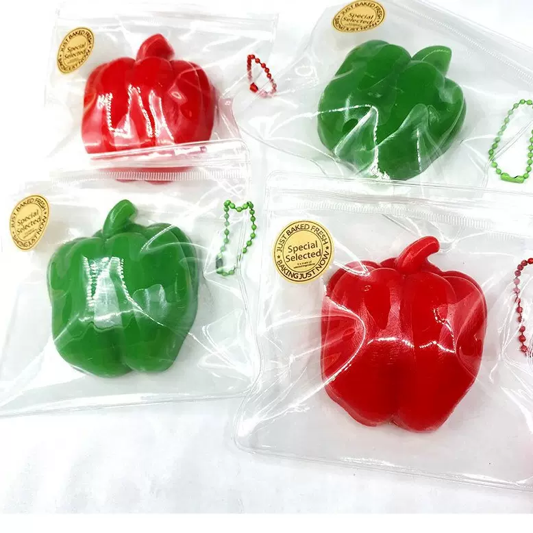 新款仿真蔬菜青椒捏捏乐解压玩具可爱菜椒发泄解压玩具厂家批发