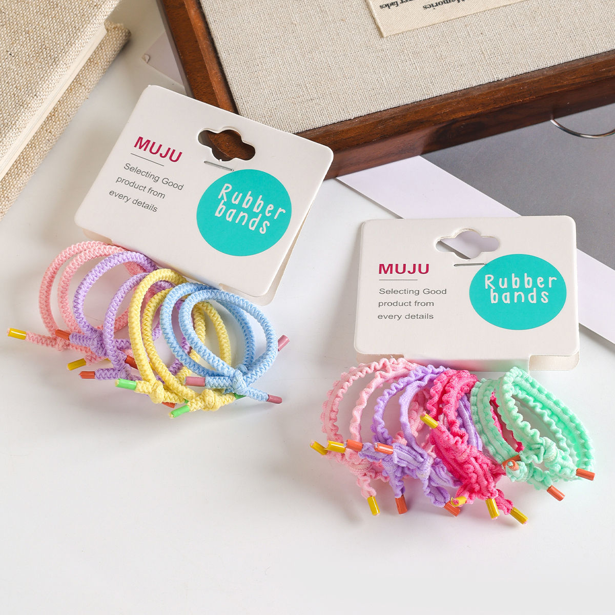 Super Value 8-pack Carded Children's Hair Ties, Sweet Shoelace Knot...