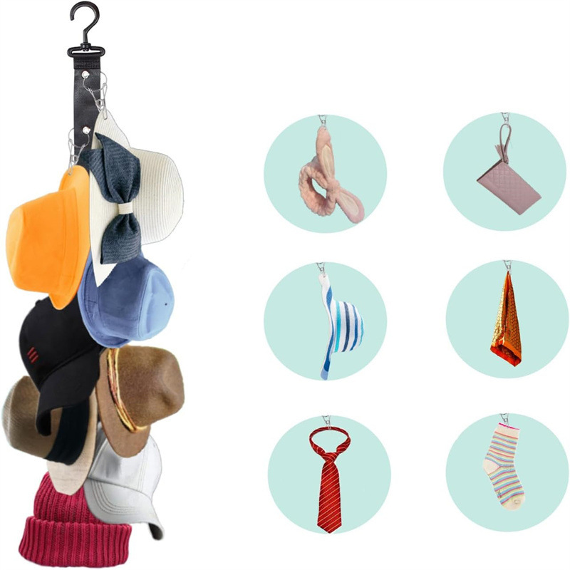 Estante de almacenamiento de sombreros explosivos transfronterizos 8 clips, gancho de clip de sombrero, puerta de armario, gorra de béisbol trasera, colgante de gorra de visera