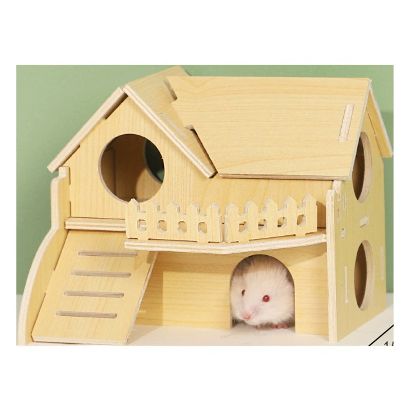 Гака хомяк гнездо побег из цельного дерева дом платформа лестница для скалолазания Золотой медведь клетка игрушка Ландшафтные принадлежности