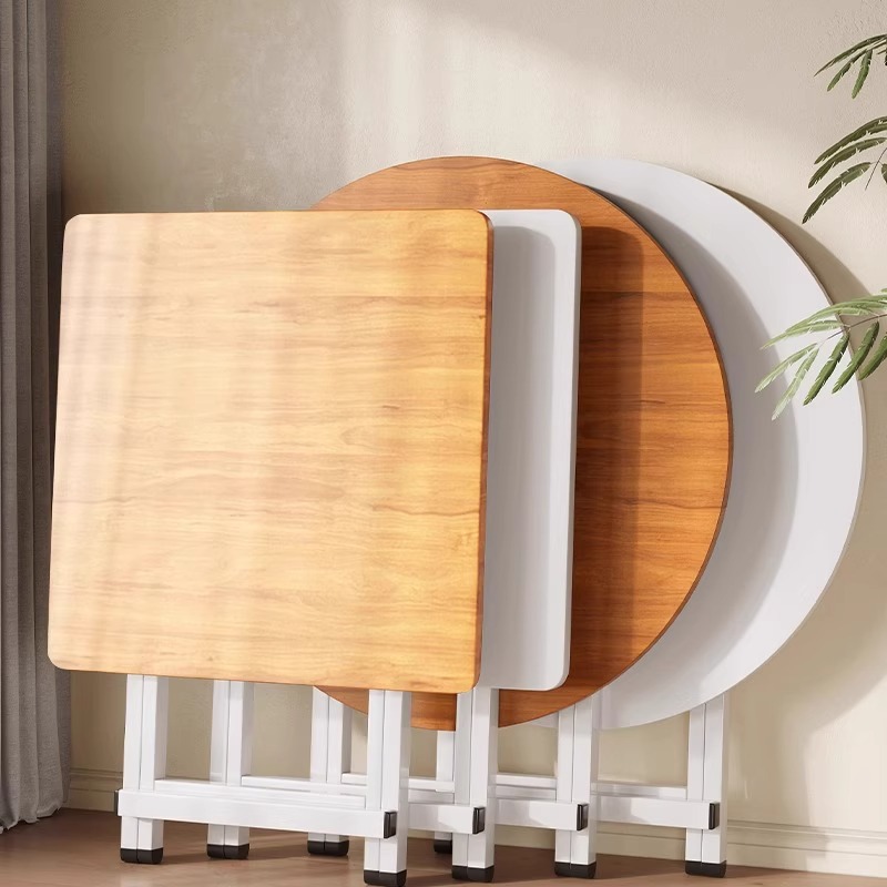 Mesa de comedor plegable, mesa redonda simple, mesa de alquiler, mesa portátil al aire libre, mesa de comedor cuadrada