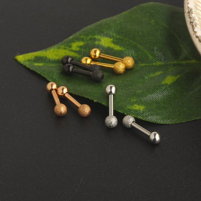 Korean Style 16G Stainless Steel Star Frosted Ear Stud Earring Fashion Jewelry for Cartilage Piercing detail image 7