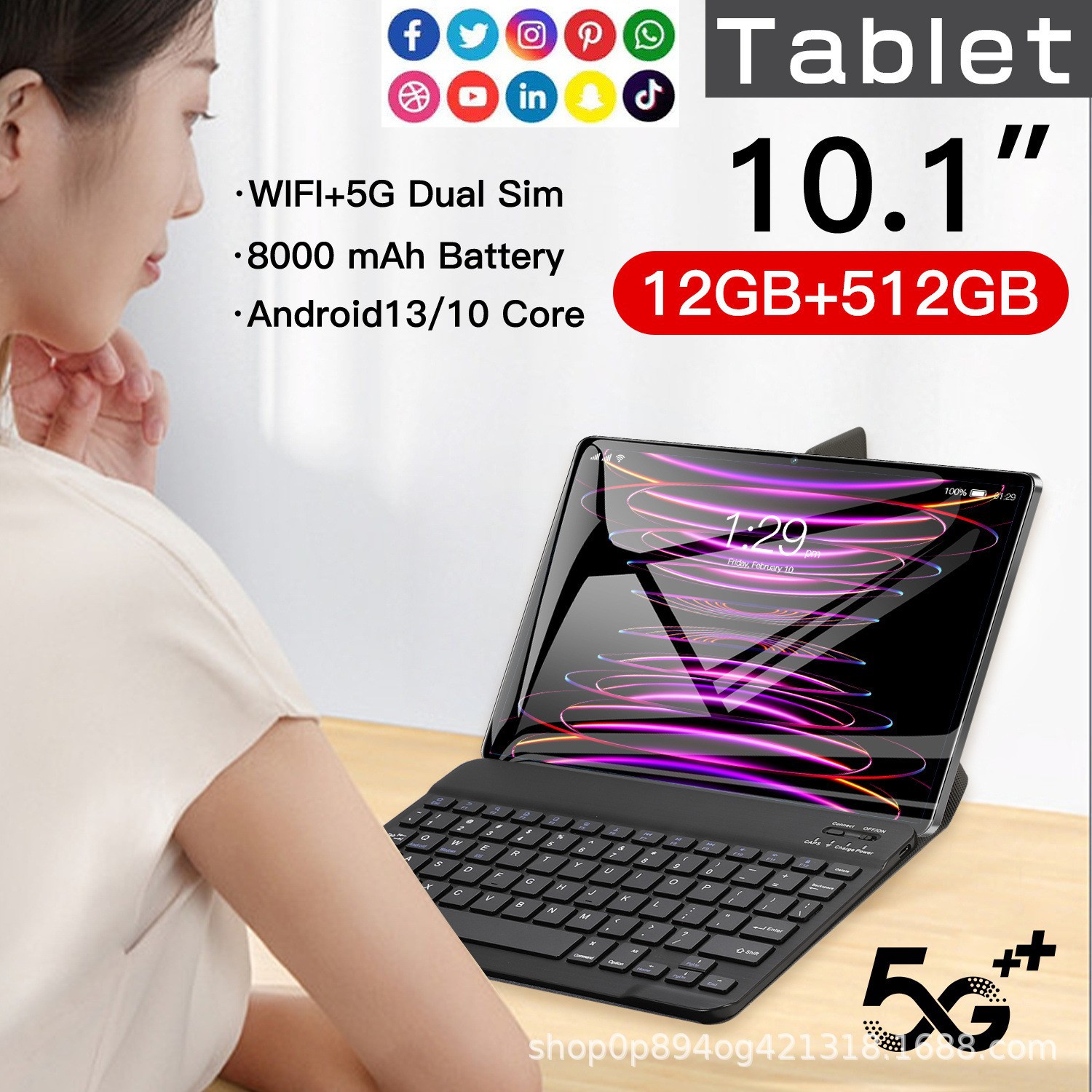 In-Stock Tablet Wholesale 10inch Tablet Cross-Mirror Foreign Trade Ten-Core Ultra-Thin 4g Calling Android Tablet