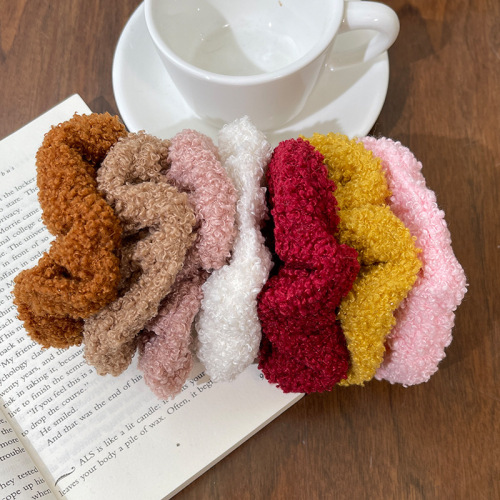 Korean version of autumn and winter imitation Teddy plush large intestine hair ring lamb hair head rope hair rope wholesale rubber band headwear hair accessories