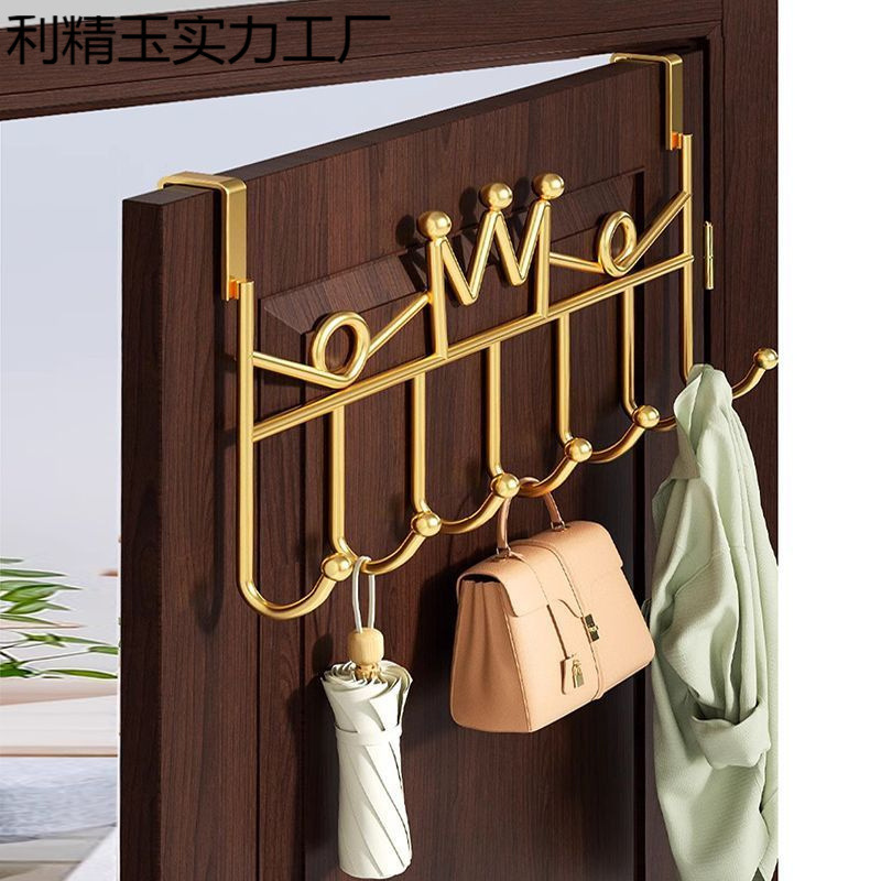 ドアの後ろのフック、ドアの洋服ハンガー、パンチングなし、高級家庭用玄関バッグ収納アーティファクト、ドアハンガー、シンプル|undefined