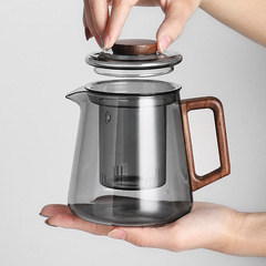 Glass teapot with flower tea, tea brewing pot, tea water separator cup, office home use, oolong tea set