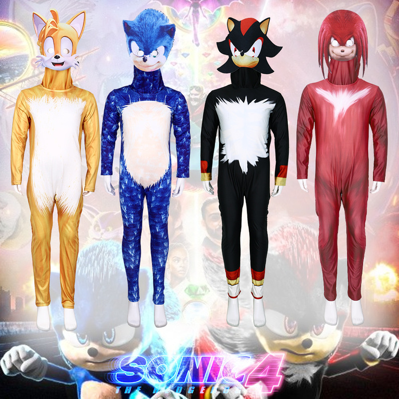 Sonic Sonic the Hedgehog 3 Game Character Sonic Boy Jumpsuit Cross-Border Halloween Cosplay Costume