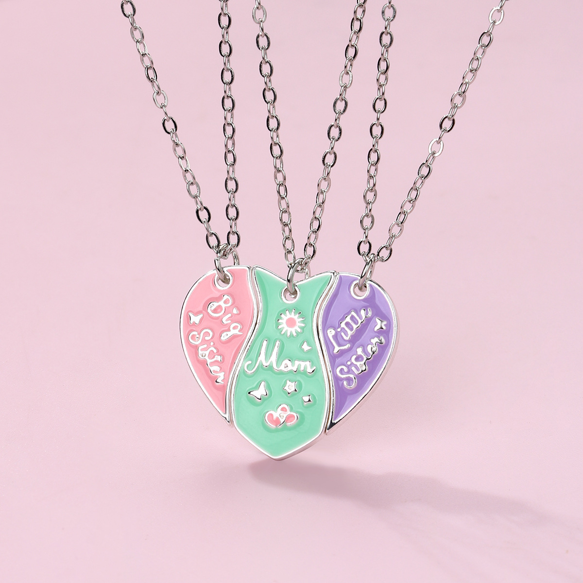Simple Style Letter Heart Shape Alloy Enamel Unisex Pendant Necklace display picture 3