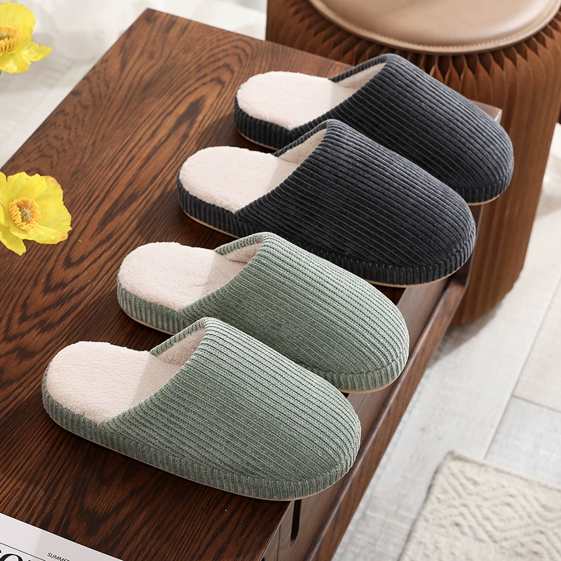 Трансграничные японские хлопчатобумажные тапочки с толстой подошной зимой дома милые теплые пары тихие звуки в помещении