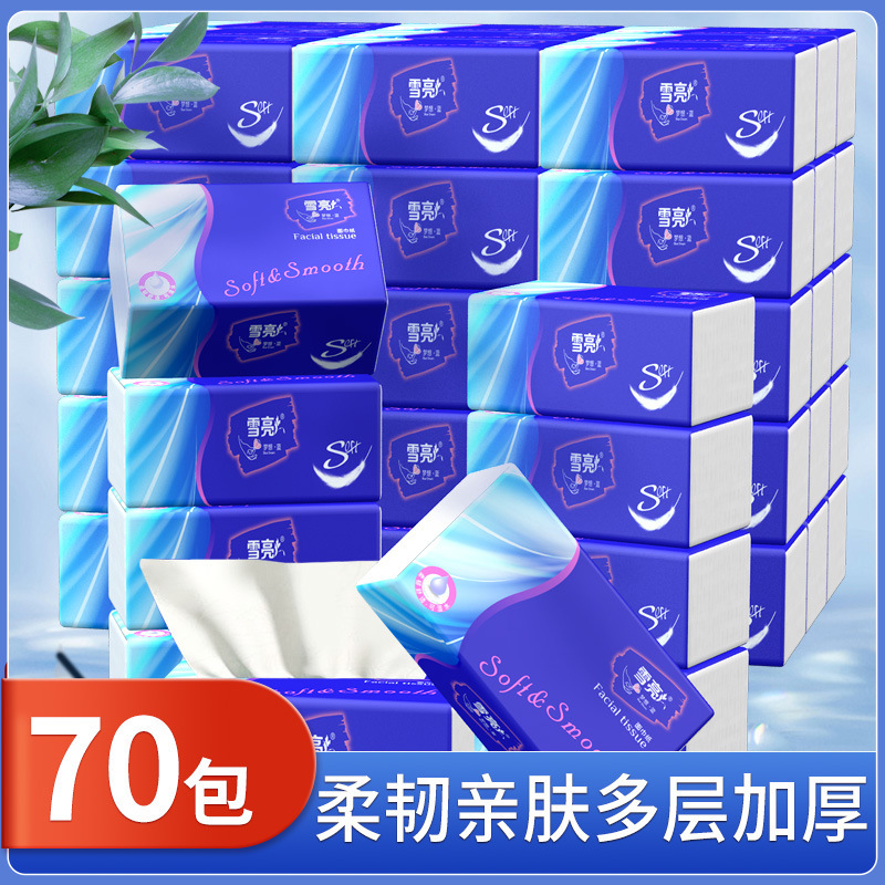 Wholesale of Snow Bright Dream Blue 42-Pack Disposable Facial Tissues Made from Virgin Wood Pulp for Home Use