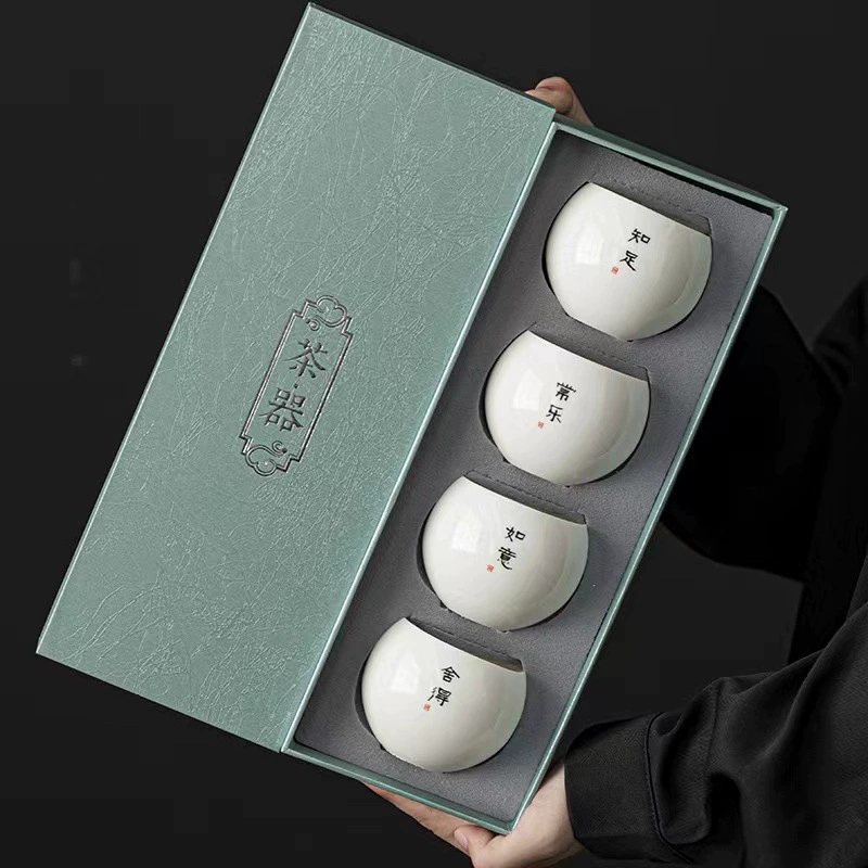 Фарфоровая дзэн чашка «sheep fat jade», керамическая японская стильная Кунг-фу мастер-чашка