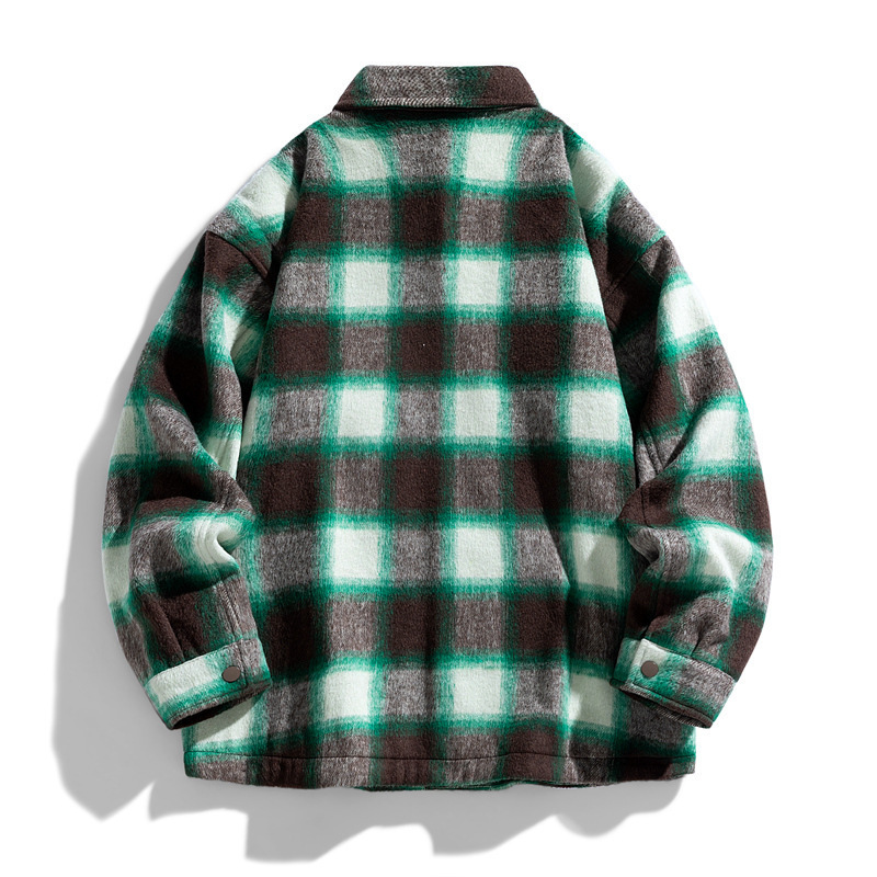 2024 chaqueta a cuadros camisa de hombre coreano delgada tendencia juvenil camisa guapo pareja chaqueta casual chaqueta