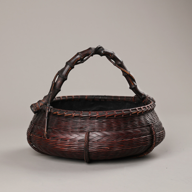 Cesta de carbono bambú tejido laca hecha a mano de oliva cubo de carbono Longye cubo de carbono a prueba de fugas Cesta de cenizas accesorios de té hervido una cerimonia de té lote