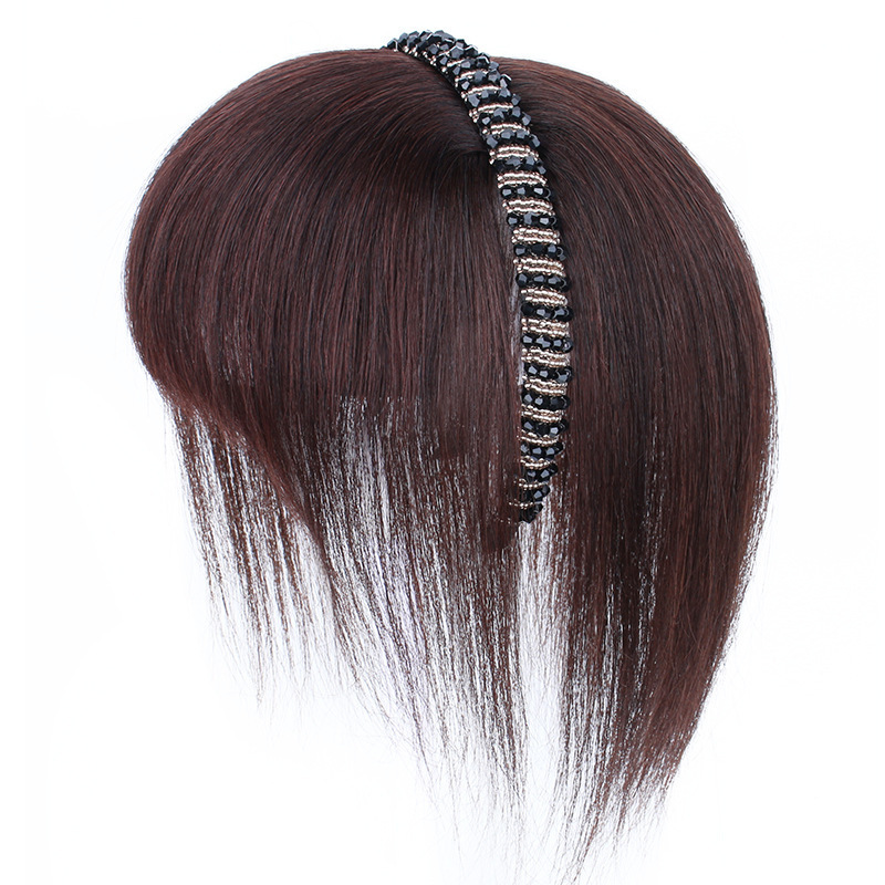 Peruca de cabello de cristal, cabello de simulación de cabello humano, aumento de cabello, frente, cubierta natural de cabello blanco, cabello superior para mujeres.