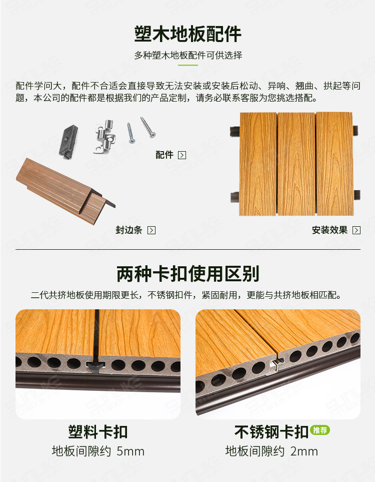 塑木地板户外阳台庭院防腐二代共挤木塑地板室外露台花园圆孔地板-阿里巴巴