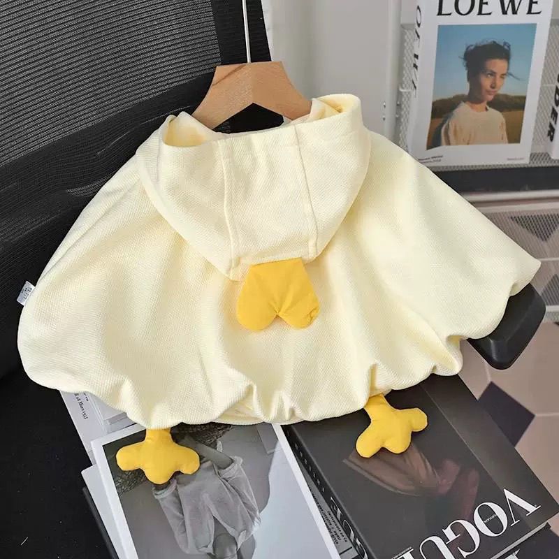 儿童斗篷2025春季新款洋气宝宝衣服披风春秋款超萌外出服小鸡斗篷