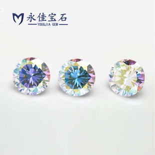 0.9~10mmAB color round zircon magic gem bare accessories colorful AAA synthetic cubic zirconium diy jewelry