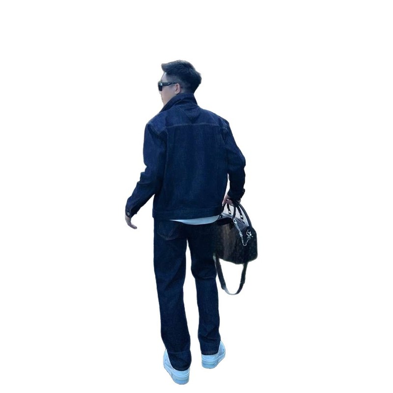 秋季高品质时尚潮流简约百搭复古美式长袖男士夹克牛仔裤休闲套装|undefined