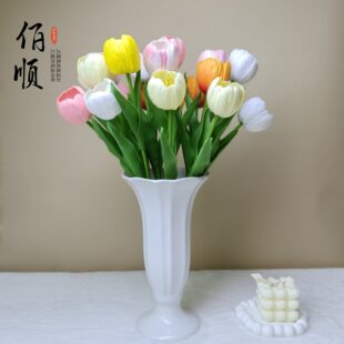 Tulip artificial flower artificial flower single tulip commercial living room green plant decoration ornaments desktop props