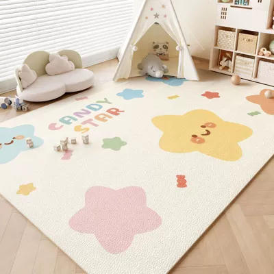 Living Room Carpet, Cute Children's Avtomobil döşəmə paspasları - stars-6090cm-one-touch-clean