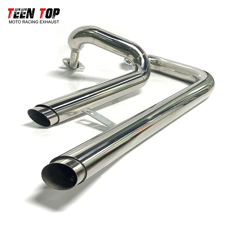 Motorcycle Exhaust Pipe Modified Yamaha Xv125 Xv250 Retro Stainless Steel Exhaust Pipe Silencer