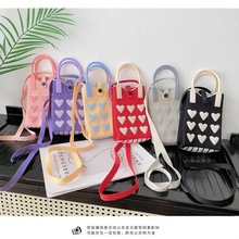 新款糖果色手机包针织包批发大容量托特包学生斜跨包包毛线包工厂