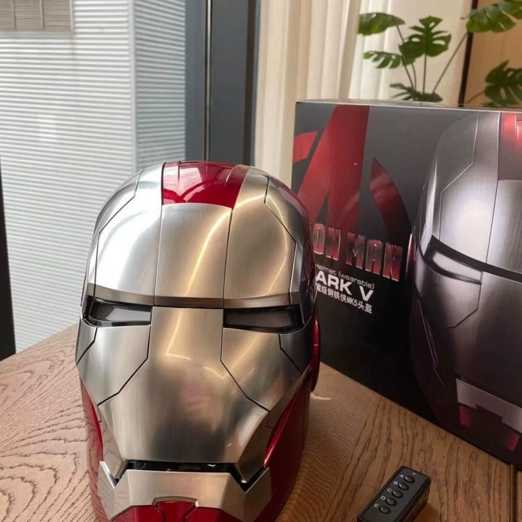 Jarvis Iron Man mk5 электрический шлем детская маска cos носимый для взрослых с открывающимся и закрывающимся капюшоном подарок