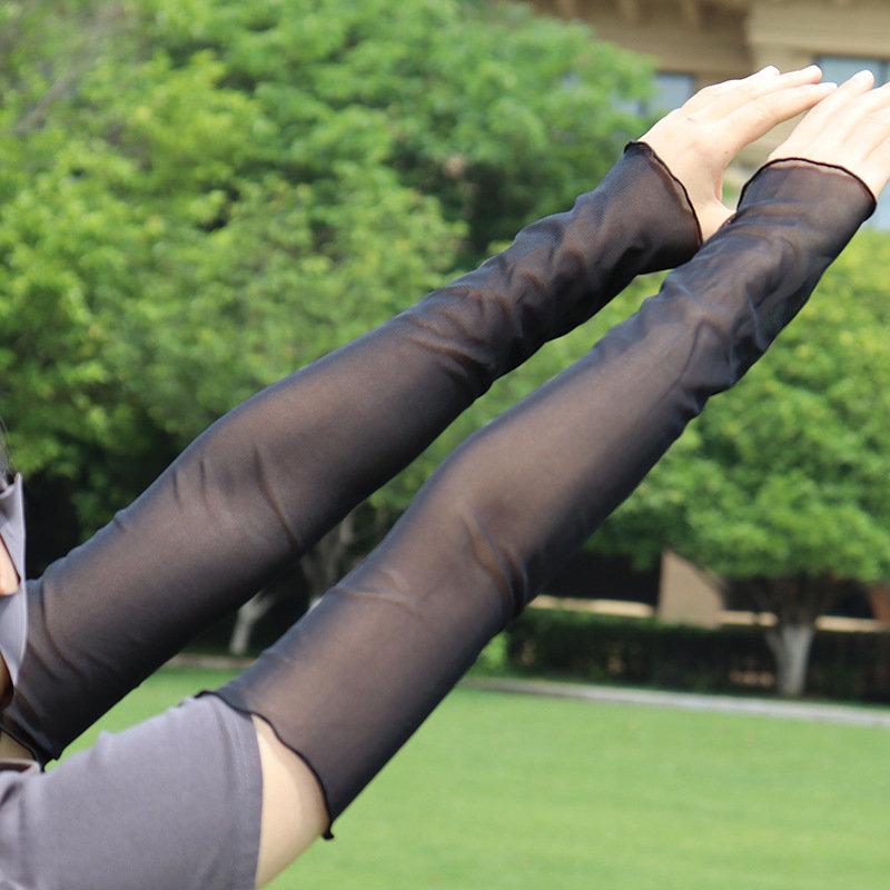 Breathable Sun Protection Arm Sleeves for Men and Women, Solid Color, Long Style, Thin Elastic Sleeve Covers for Summer Driving and Cycling