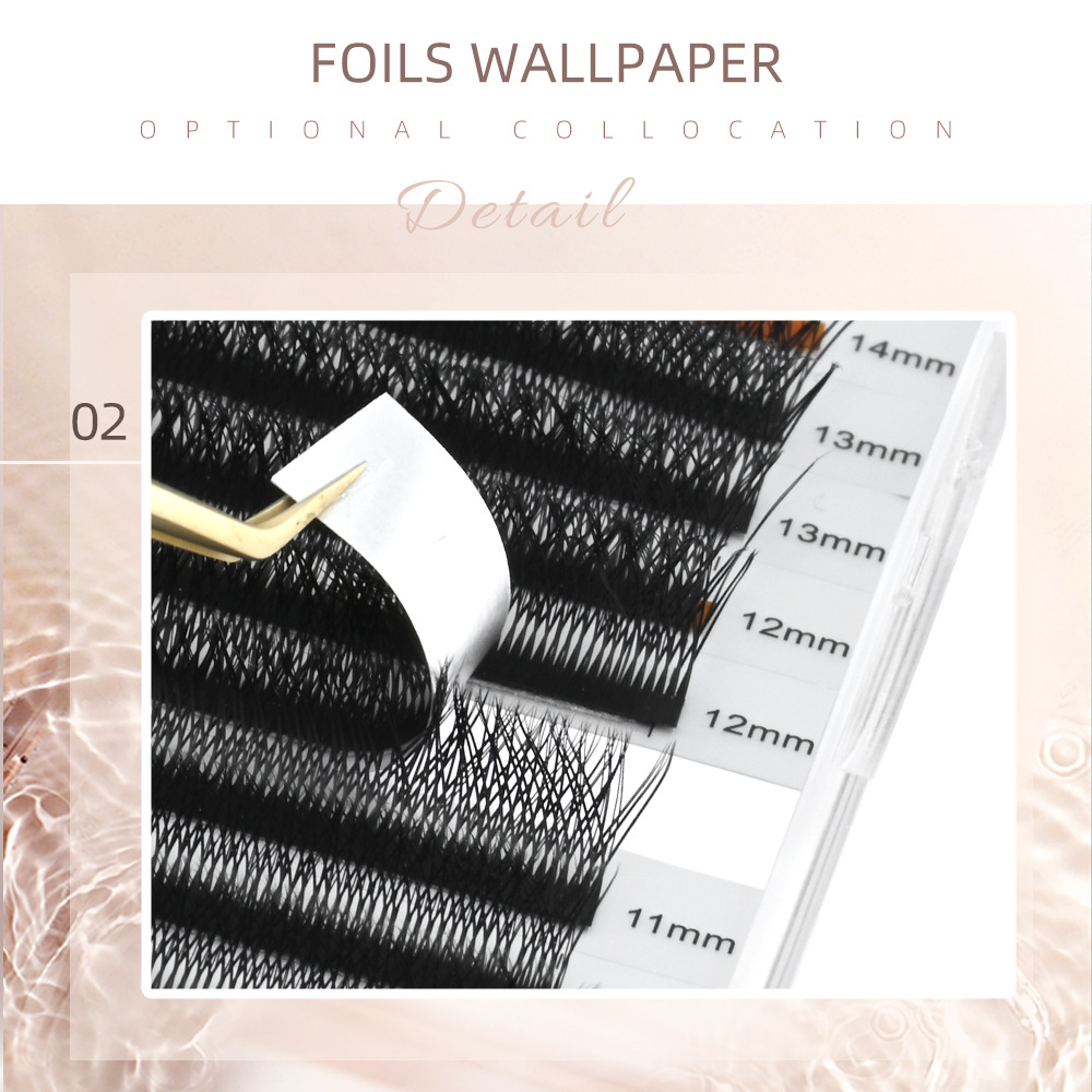 NAGARAKU W tipo injerto pestañas 6D cifrado trébol doble punta del pelo suave no fácil de perder raíz floración pestañas postizas