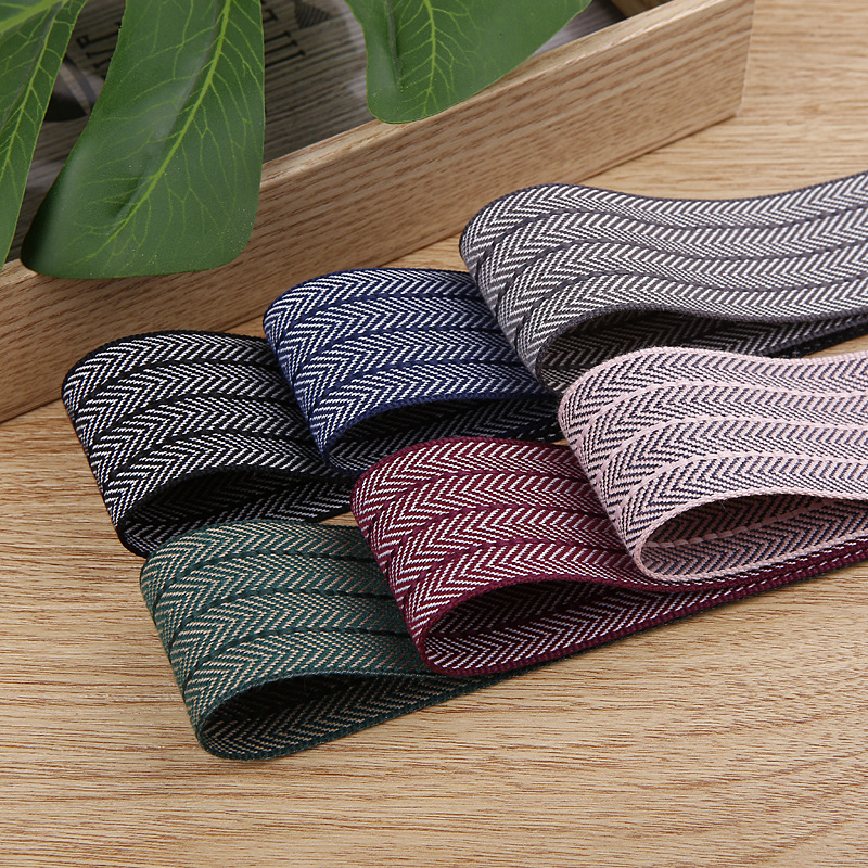 织带人字纹跳线棉麻带DIY手工蝴蝶结发饰男童领结配件丝带