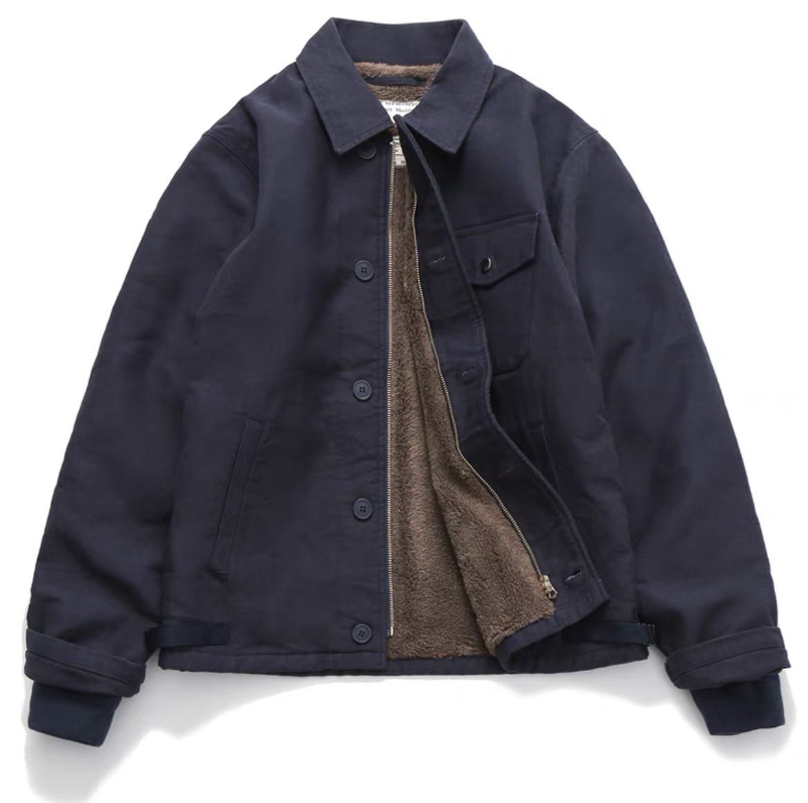 Ropa de trabajo de invierno abrigo de algodón acolchado para los hombres engrosada forrada de lana de algodón acolchado abrigo de lana de cordero chaqueta de cubierta de la solapa ameikaji A2 para los hombres