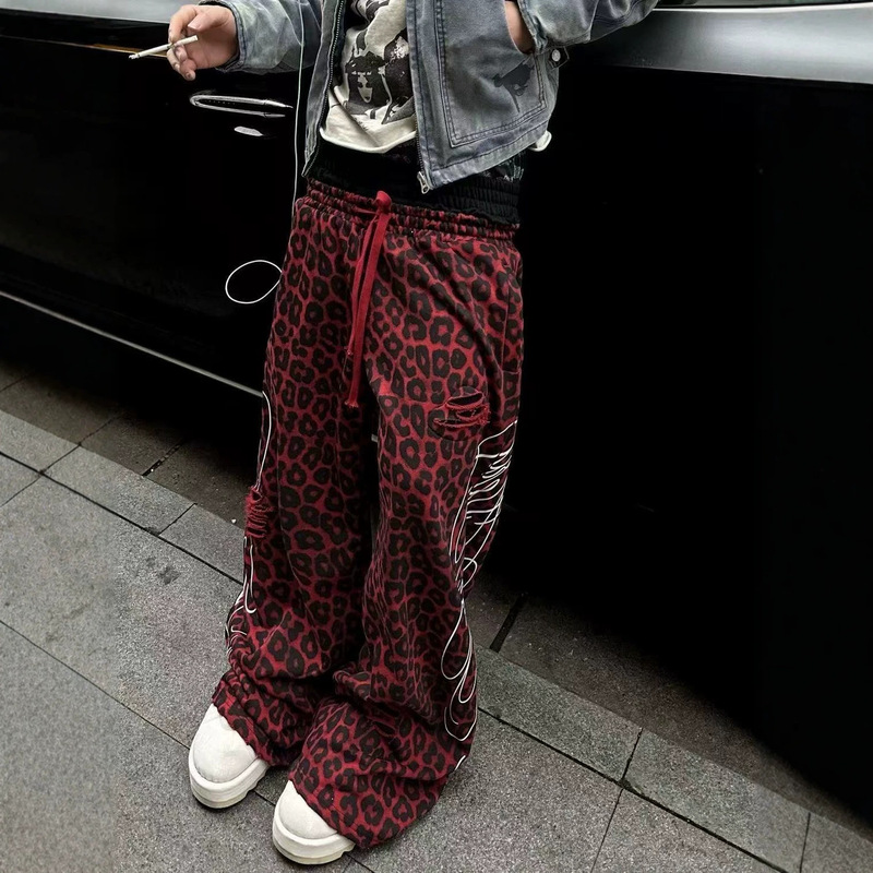 New cross-border Y2K retro street hip-hop style double-waistband unique design loose versatile casual men's pants